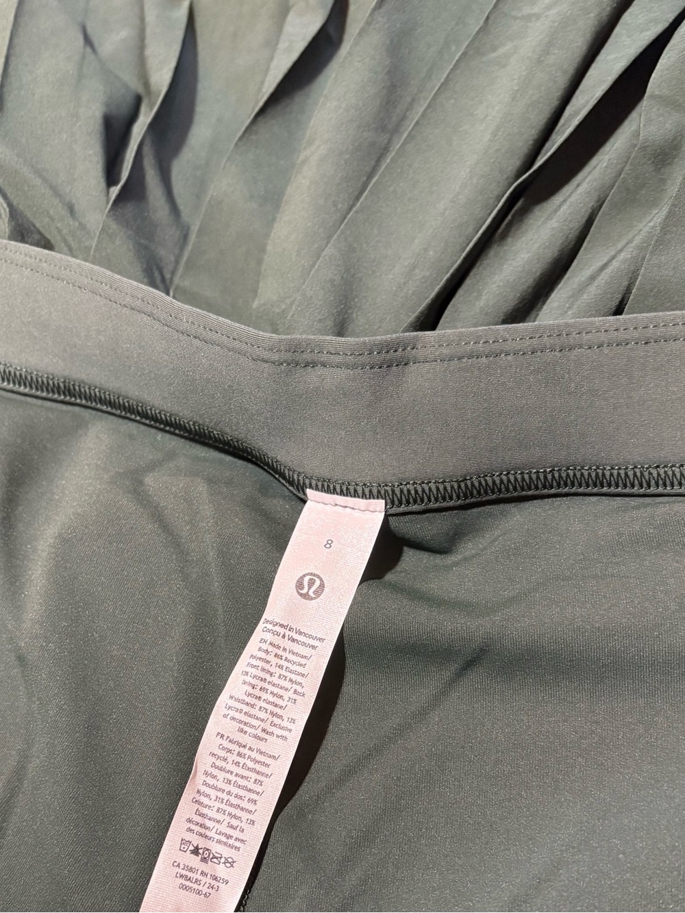 NWT lululemon legacy green high rise pleated tennis skirt size 8 - Picture 10 of 12